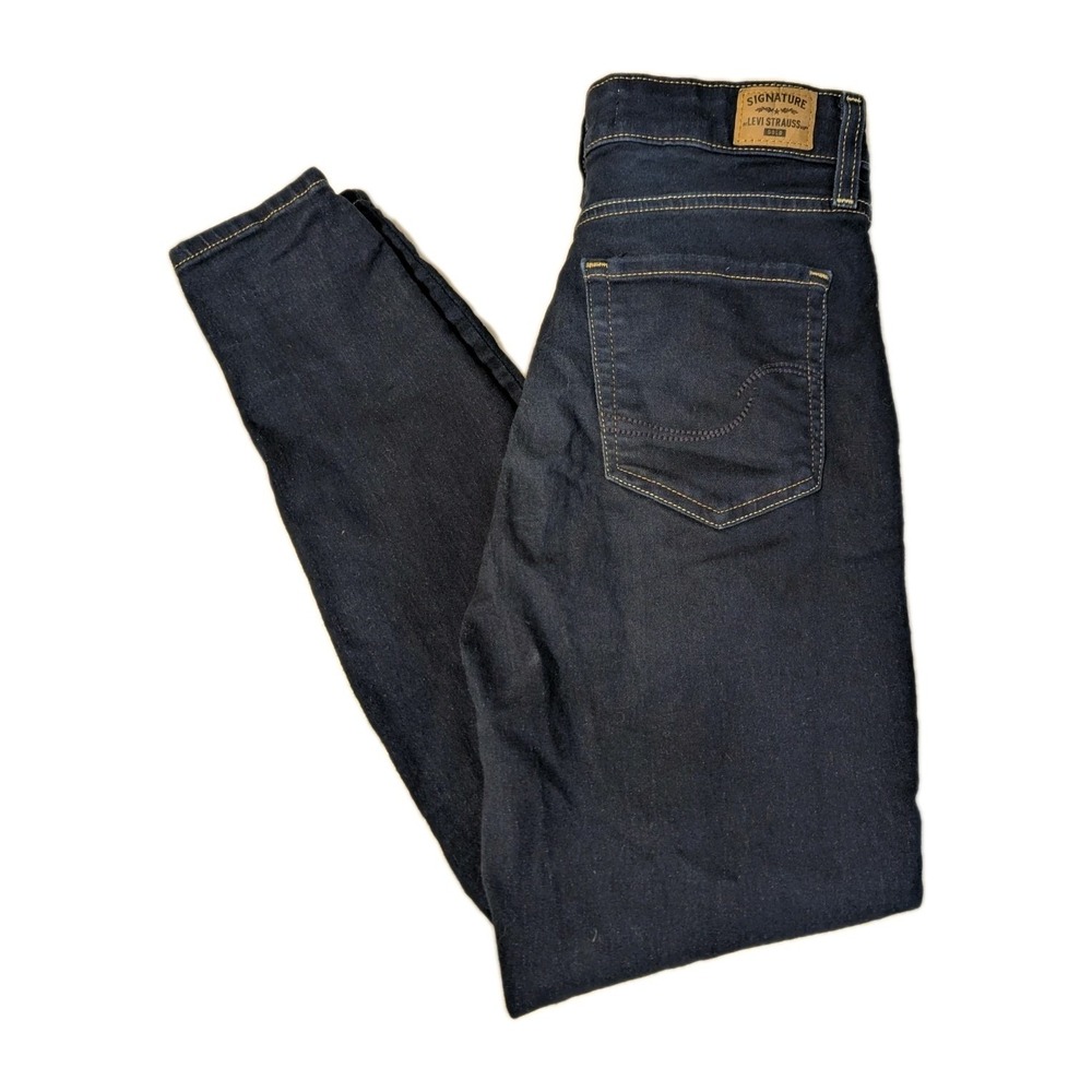 Signature Levi Strauss Gold Women's 4 Jeans Mid‎ Rise Skinny Stretch Blue 27x30